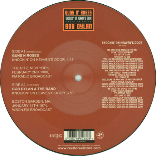 Guns N' Roses / Bob Dylan Knockin' On Heaven's Door vinyl lp