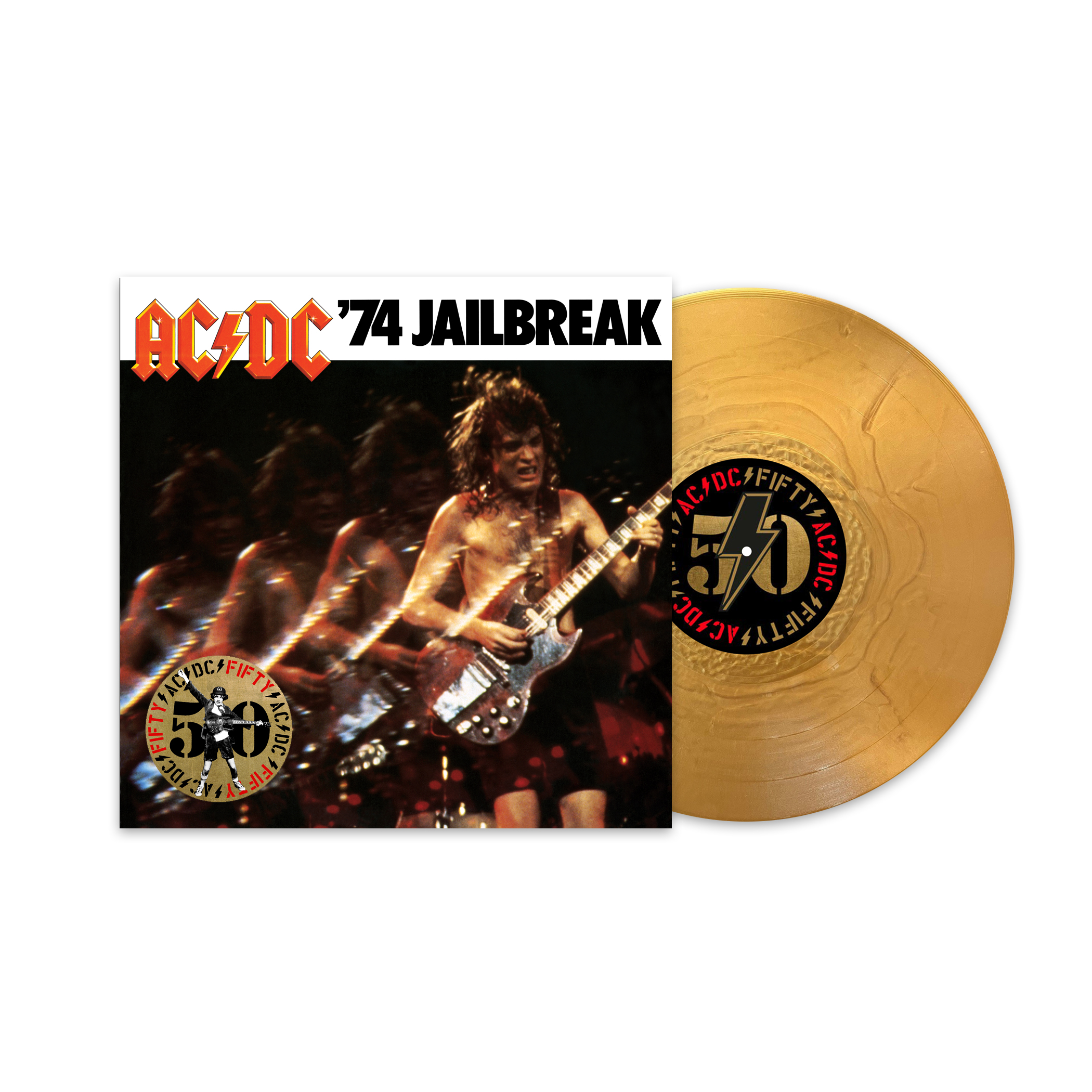 AC/DC '74 Jailbreak guld vinyl lp 2024